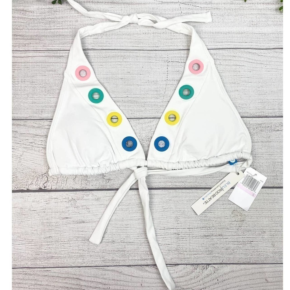 NEW Bleu Rod Beattie Women's Standard Hole in One Swim White Bikini Top 6